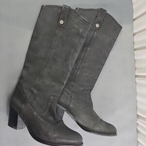 Vince Camuto Kolton Black Leather Western Riding Biker Boots Women's size 8